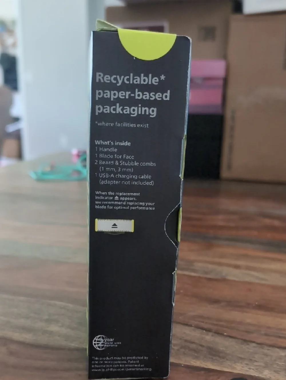 Philips OneBlade Trimmer — Black with Lime Green Accents